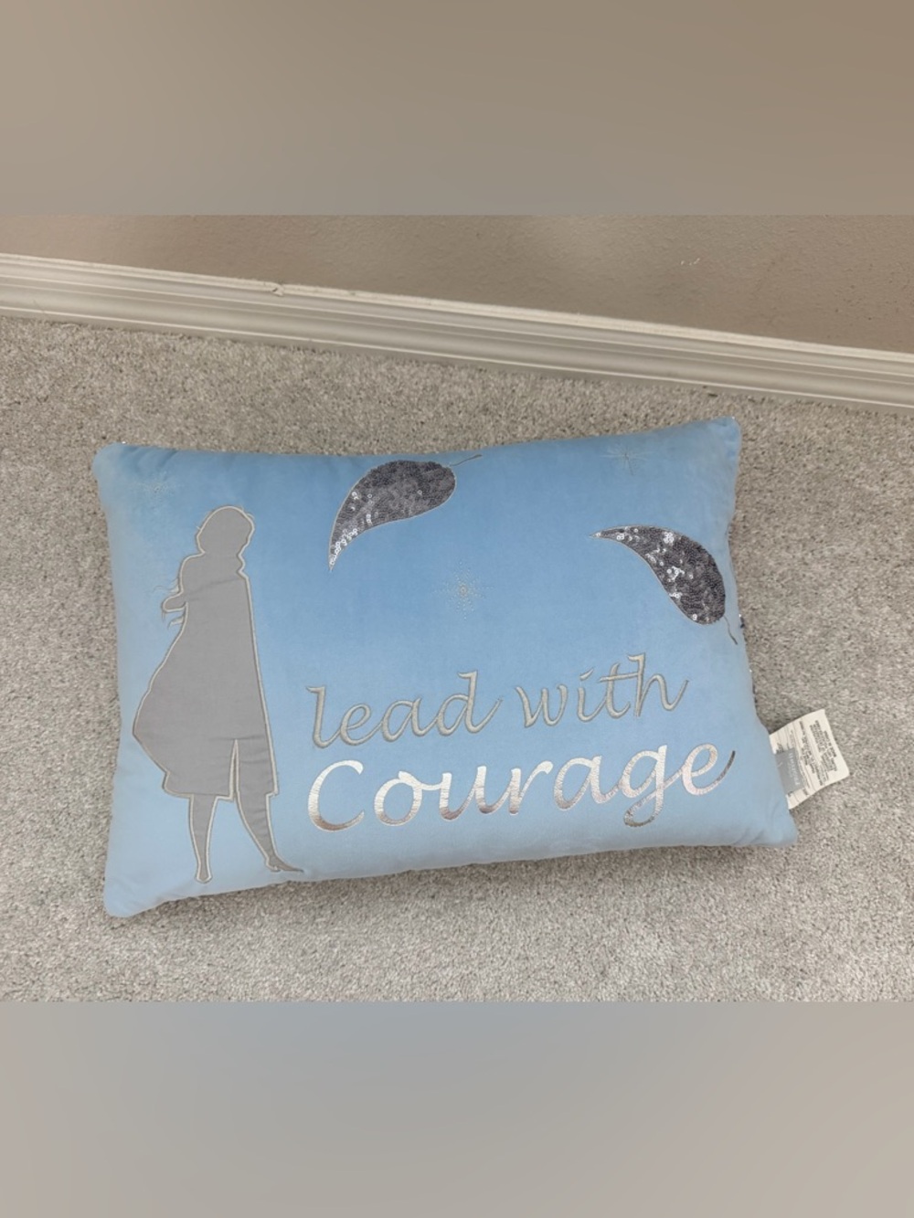 Frozen II “Lead With Courage” Blue Decorative Pillow